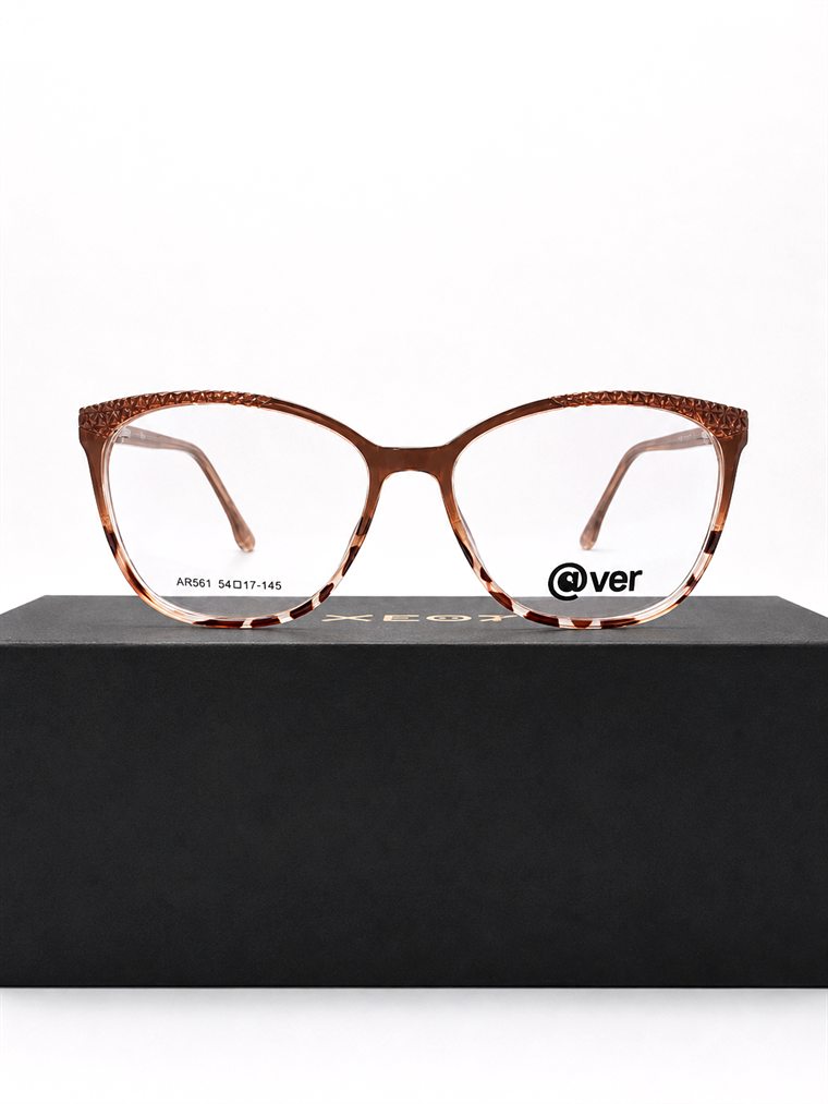 Armazón cat-eye café para dama